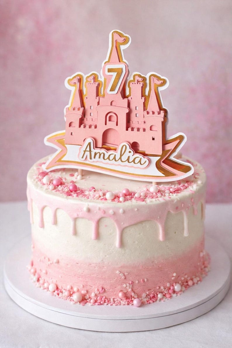 Personalized Cake Topper – Princess Castle – Name and Number of Your ...