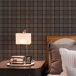 Dark Tartan Plaid Wallpaper. Peel + Stick Wallpaper and Traditional Options. Multiple Colours. Plaid. Vintage Home Decor. 25 inch repeat. *
