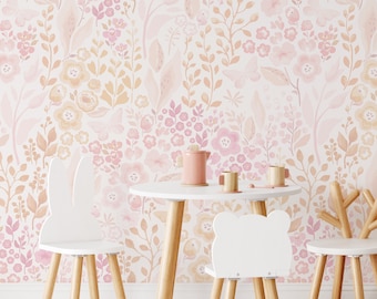 Pretty Petals Wallpaper. Peel and Stick or Traditional Wallpaper Options. Nursery Floral. Accent Wall. 50 Inch. *