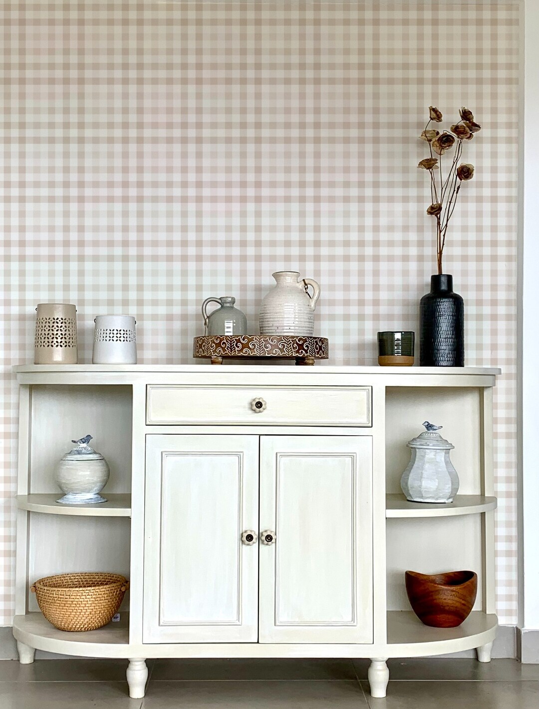 Minimal Mini Plaid Wallpaper. Available in More Colors. Peel and Stick ...