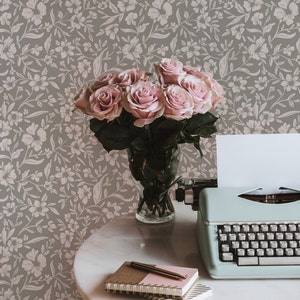 Soft Meadows Wallpaper. Removable Peel + Stick and Traditional Wallpaper Options. Accent Wall. Multiple Colours Available. Floral.