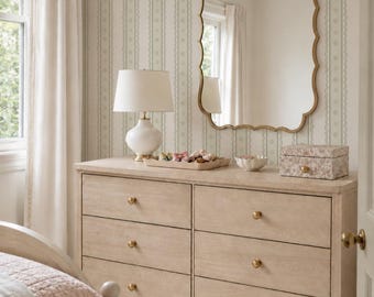 Matilda Stripe Wallpaper. Peel and Stick Wallpaper. Removable. Accent Wall. Many Colours Available. *