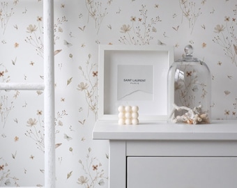 Tranquil Bloom Wallpaper II.  Peel and Stick and Traditional Wallpaper Options. Removable. Accent Wall. *