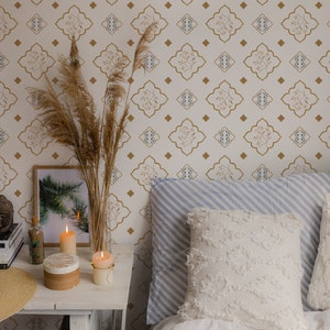 Moroccan Dream Wallpaper.  Peel and Stick and Traditional Wallpaper Options. Removable. Accent Wall. *