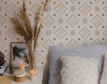 Moroccan Dream Wallpaper.  Peel and Stick and Traditional Wallpaper Options. Removable. Accent Wall. *