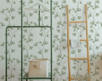 Botanical Vines Wallpaper. Moss Colour. Peel and Stick and Traditional Wallpaper Options. Removable. Accent Wall. *