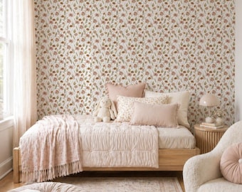 Little Prairie Petal Wallpaper. Peel and Stick Wallpaper. Removable. Accent Wall. Many Colours Available. *