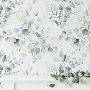 Watercolor Floral Wallpaper. Color: Original. Peel and Stick or Traditional Wallpaper Options. Accent Wall. *