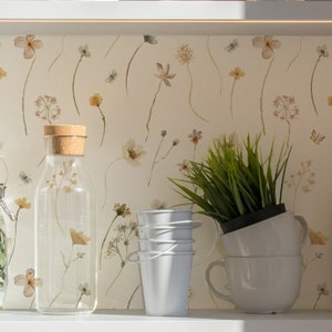 Delicate Spring Floral Wallpaper. Spring Colors. Nursery. Peel and Stick and Traditional Wallpaper Options. Removable. Accent Wall. 12.inch*
