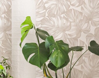 Floral Wallpaper. Linen Color Watercolor. Peel and Stick Wallpaper. Removable. Accent Wall. Multiple Colors Available. *