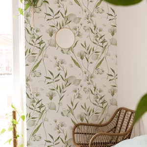 Papel de Parede Botanical Bliss. Opções de papel de parede tradicional e removível. Removível. Parede de destaque. *