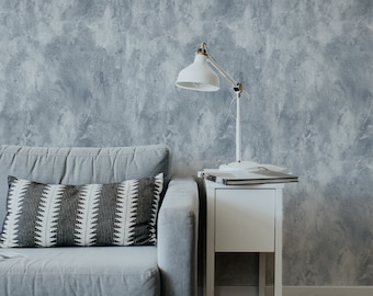 Minimal Paint Textured Wallpaper. Steel Blue Colour. Peel and Stick Wallpaper. Removable. Accent Wall. Multiple colors available. *