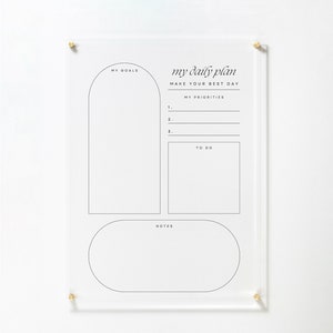 Acrylic Wall Calendar 2024 - Personalized Dry Erase Board - Calendar with Side Notes -  My Daily Workboard - Daily Planner