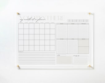 Acrylic Wall Calendar 2023 - Personalized Dry Erase Board - Wall Calendar with Side Notes -  Monthly and Weekly Calendar - Family Planner