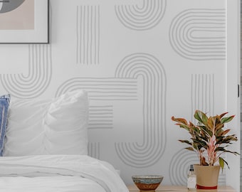 Zen Abstract Wallpaper. Fog Color.  Peel and Stick Wallpaper. Removable. Accent Wall. Available in Many Colors. *