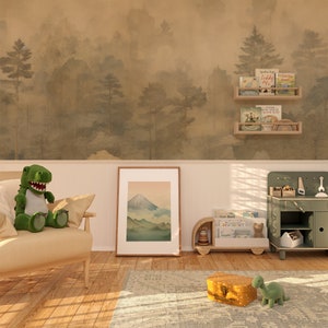 Algonkin Wandbild. Schlafzimmer Wandbild Tapete. Abnehmbares Peel and Stick + Traditionelle Tapetenoptionen. Wald Tapete. Baum Wallpaper Wandbild.