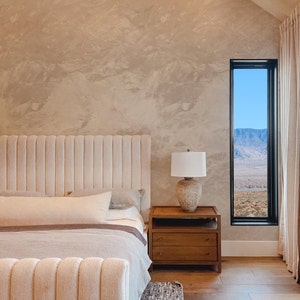 Hand Painted Venetian - Beige. Removable Peel + Stick and Traditional Wallpaper Options.  Multiple Colors Available. Bedroom. 75 Inch.*