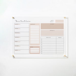 Acrylic Wall Calendar 2023 - Personalized Dry Erase Board - Wall Calendar with Side Notes -  Monthly and Weekly Calendar - Family Planner