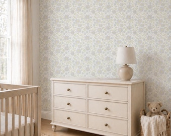 Delphine Floral Wallpaper. Peel and Stick Wallpaper. Removable. Accent Wall. Many Colours Available. *