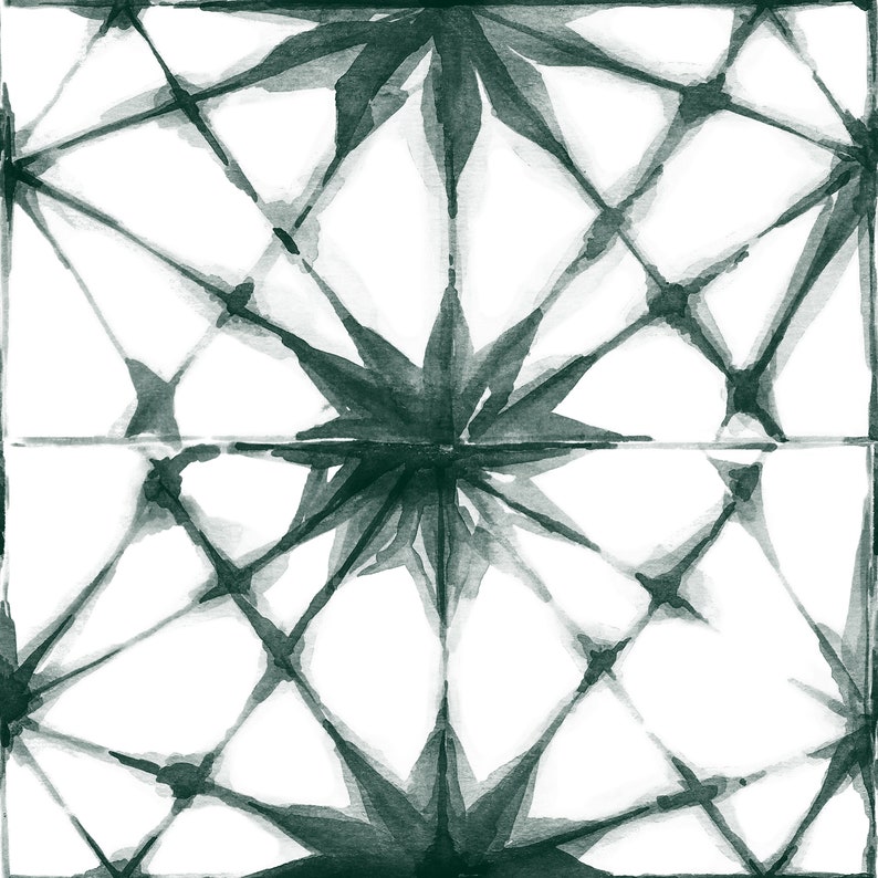 Hand Painted Wallpaper. Hunter Green Color. Peel and Stick and Etsy