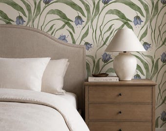 Leiden Floral Wallpaper. Color: Nude. Peel and Stick Wallpaper. Removable. Accent Wall. Many Colours Available. *