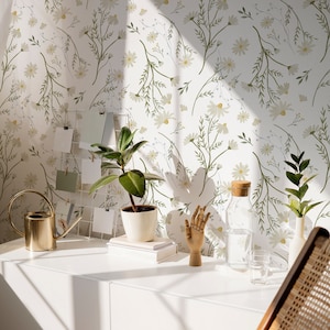 Nursery Wildflower Wallpaper. Color: Original. Peel and Stick or Traditional Wallpaper Options. Nursery Floral. Accent Wall. 50 Inch. *
