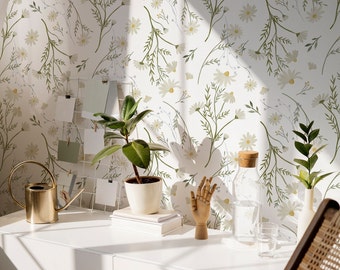 Nursery Wildflower Wallpaper. Color: Original. Peel and Stick or Traditional Wallpaper Options. Nursery Floral. Accent Wall. 50 Inch. *