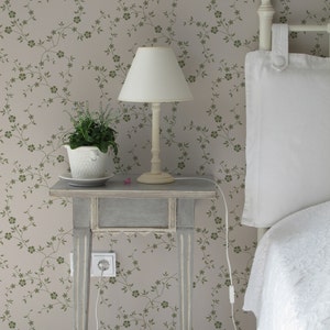 Charming Floral Wallpaper-Moss.  Peel and Stick and Traditional Wallpaper Options. Removable. Accent Wall. *