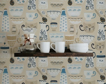 Spring Ceramics Wallpaper. Peel and Stick and Traditional Wallpaper Options. Removable. Accent Wall. Kitchen.