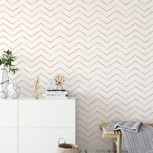 Minimal Gold Wallpaper. Gold Bar Wallpaper. Peel and Stick Wallpaper. Removable. Accent Wall. Multiple colors available. *