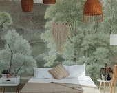 Vintage Landscape Wallpaper. Hand Painted. Vintage Mural. Texture Peel and Stick Mural Wallpaper. Size Options. Bedroom Mural. Texture.