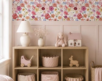 Olinda Floral Wallpaper. Peel and Stick Wallpaper. Removable. Accent Wall. Many Colours Available. *