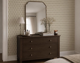 Laurel Sprig Wallpaper. Color: Nude. Peel and Stick Wallpaper. Removable. Accent Wall. Many Colours Available. *
