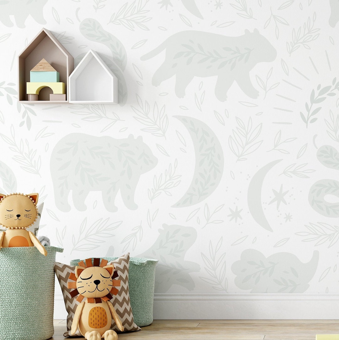 Nursery Wallpaper. Kids Boho Design. Peel and Stick Wallpaper ...