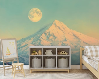 North Face Mural. Bedroom Mural Wallpaper. Removable Peel and Stick + Traditional Wallpaper Options. Kids Bedroom wallpaper. Mountain.