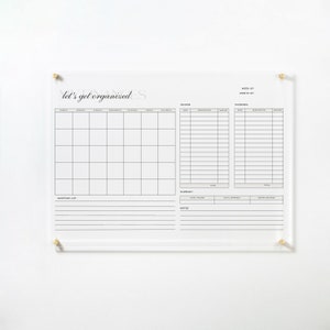 Acrylic Wall Calendar 2024 - Personalized Dry Erase Board - Wall Calendar with Side Notes -  Monthly Calendar with Financial Planning