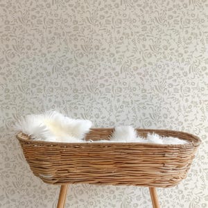 Woven Wildflowers Wallpaper.  Peel and Stick and Traditional Wallpaper Options. Removable. Accent Wall.