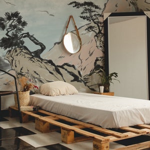 Fresco Wallpaper Mural. Bedroom Mural Wallpaper. Removable Peel and Stick + Traditional Wallpaper Options. Bedroom Mural.