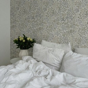 Harmony in Bloom Wallpaper. Removable Peel + Stick and Traditional Wallpaper Options. Accent Wall. Multiple Colours Available.