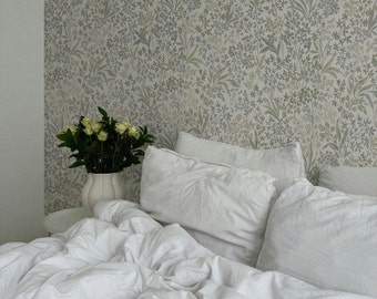 Harmony in Bloom Wallpaper. Removable Peel + Stick and Traditional Wallpaper Options. Accent Wall. Multiple Colours Available.