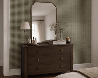 Evergreen Check Wallpaper. Peel and Stick Wallpaper. Removable. Accent Wall. Many Colours Available. *