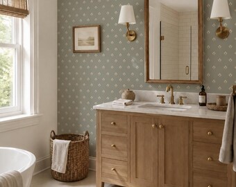 Henry Wallpaper. Color: Nude. Peel and Stick Wallpaper. Removable. Accent Wall. Many Colours Available. *