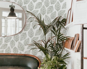 Leafy Wallpaper. Peel + Stick Wallpaper and Traditional Options. Multiple Colours. *