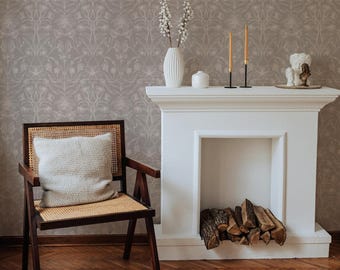 Alondra Floral Wallpaper. Removable Peel + Stick and Traditional Wallpaper Options.