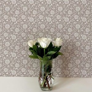 Estelle Floral Wallpaper. Removable Peel + Stick and Traditional Wallpaper Options. Accent Wall. Multiple Colours Available. Floral.