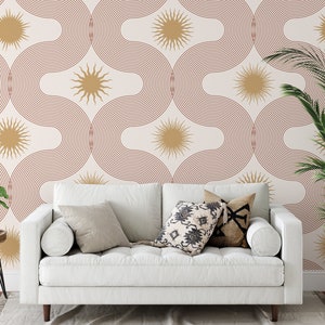 Papel de parede de alma moderna. Opções de papel de parede tradicional e descascado e colado. Parede de destaque. Mural. Muitas cores disponíveis. Atualizada