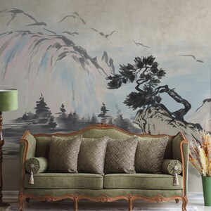 Fresco Wallpaper Mural. Bedroom Mural Wallpaper. Removable Peel and Stick + Traditional Wallpaper Options. Bedroom Mural.