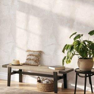 Modern Lime Wash Wallpaper. Linen Color. Peel and Stick Wallpaper. Removable Options. Available in Many Colors. Linen. *