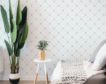 Minimal Geometric Wallpaper. Color: Charcoal. Peel and Stick Wallpaper. Removable. Accent Wall. Multiple colors available. *