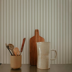 Anne Stripe Wallpaper. Removable Peel + Stick and Traditional Wallpaper Options. Accent Wall. Multiple Colours Available.